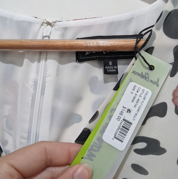 Sam Edelman NWT Floral & Leopard Faux Wrap Dress - Picture 8 of 14